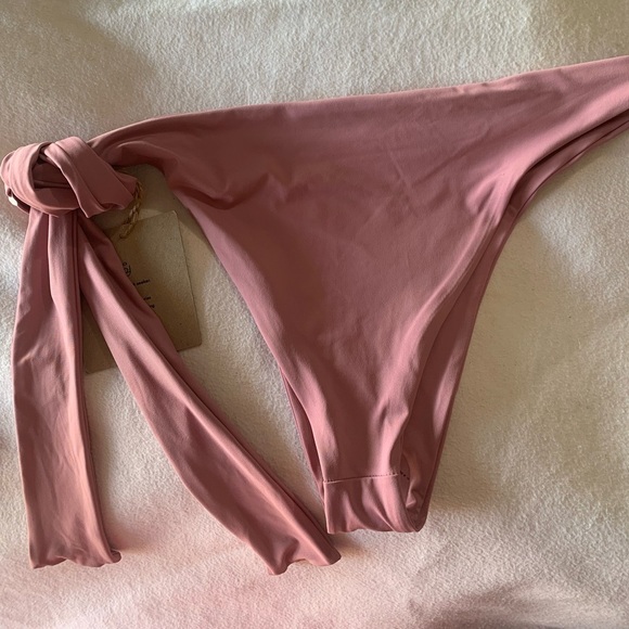 Stone Fox Swim Free People Bikini Bottom Rose Pink XL Side Tie Adjustable NWT - Picture 6 of 9